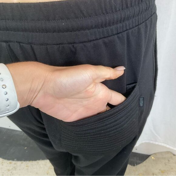 Basement Mens Drawstring Elastic Waist Knee Panel Jogger Sweatpants Black XL - Picture 7 of 13